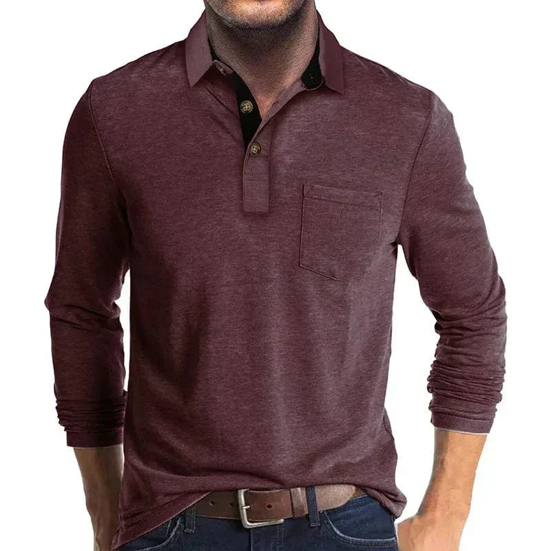 VALENTINI™ | Polo a maniche lunghe con tasca