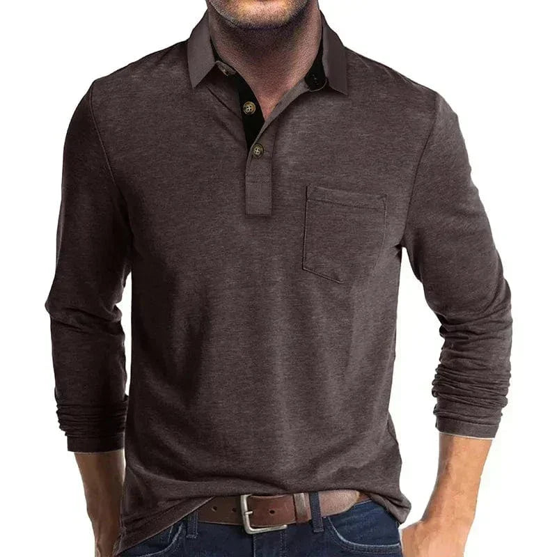 VALENTINI™ | Polo a maniche lunghe con tasca