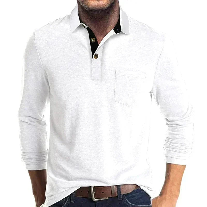 VALENTINI™ | Polo a maniche lunghe con tasca