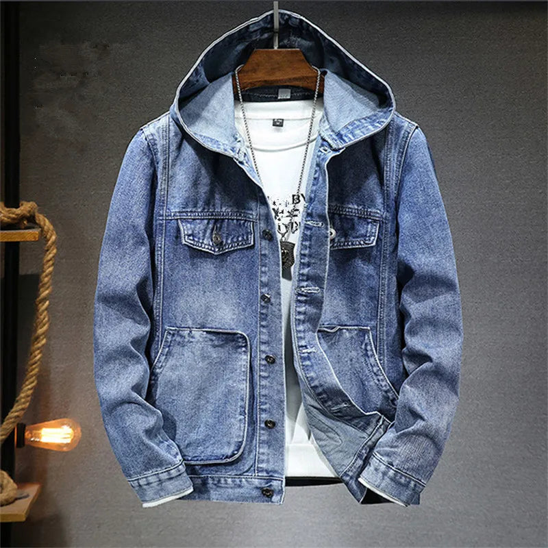 VALENTINI™ | Felpa con cappuccio in denim retrò