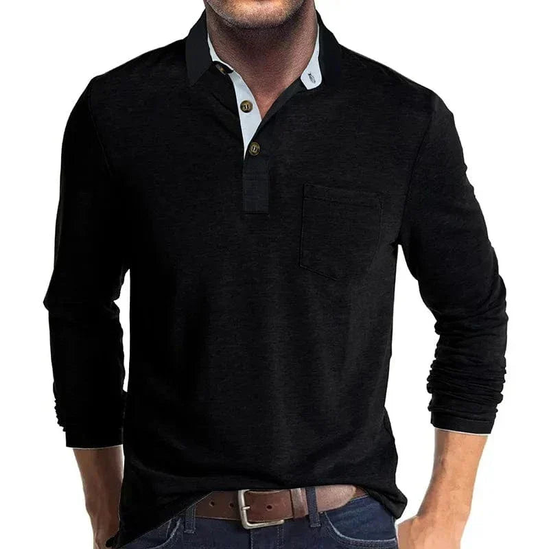 VALENTINI™ | Polo a maniche lunghe con tasca