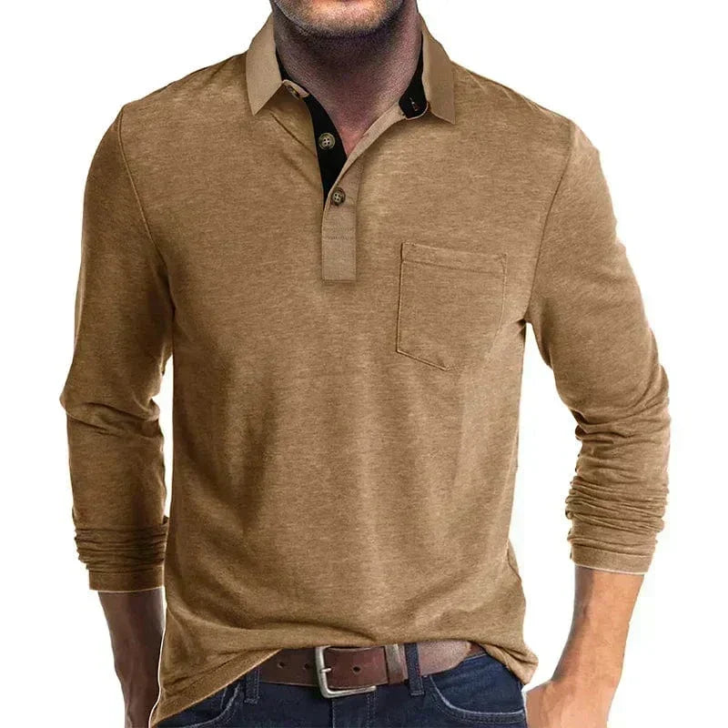 VALENTINI™ | Polo a maniche lunghe con tasca