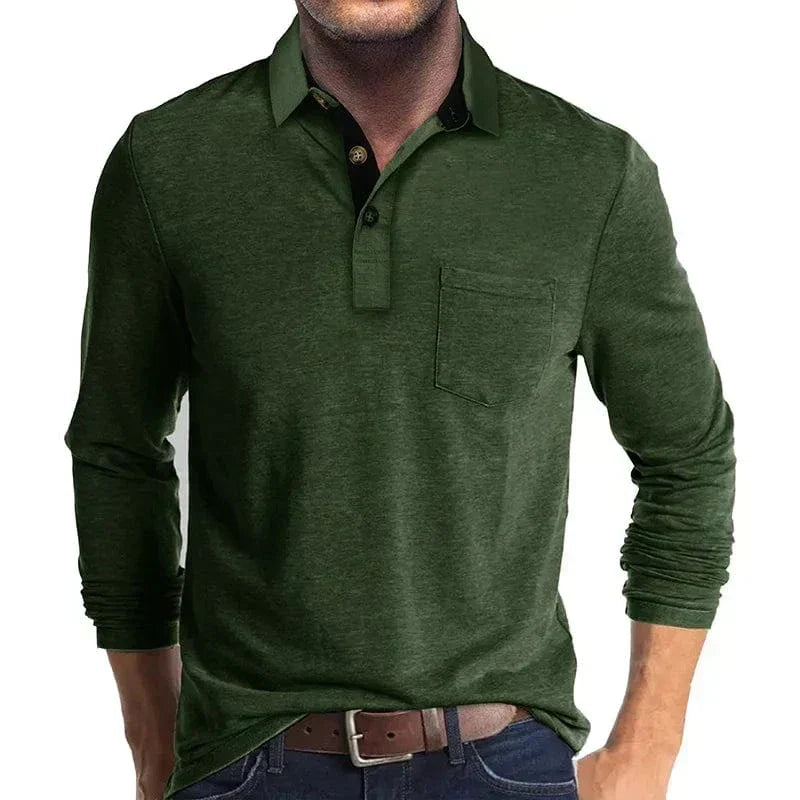 VALENTINI™ | Polo a maniche lunghe con tasca