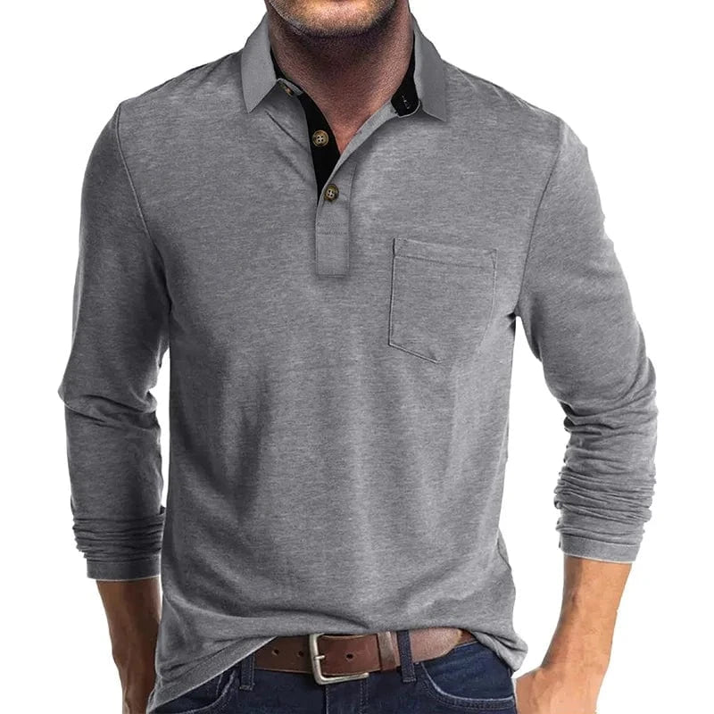 VALENTINI™ | Polo a maniche lunghe con tasca