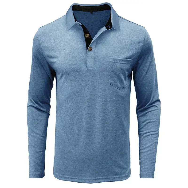 VALENTINI™ | Polo a maniche lunghe con tasca