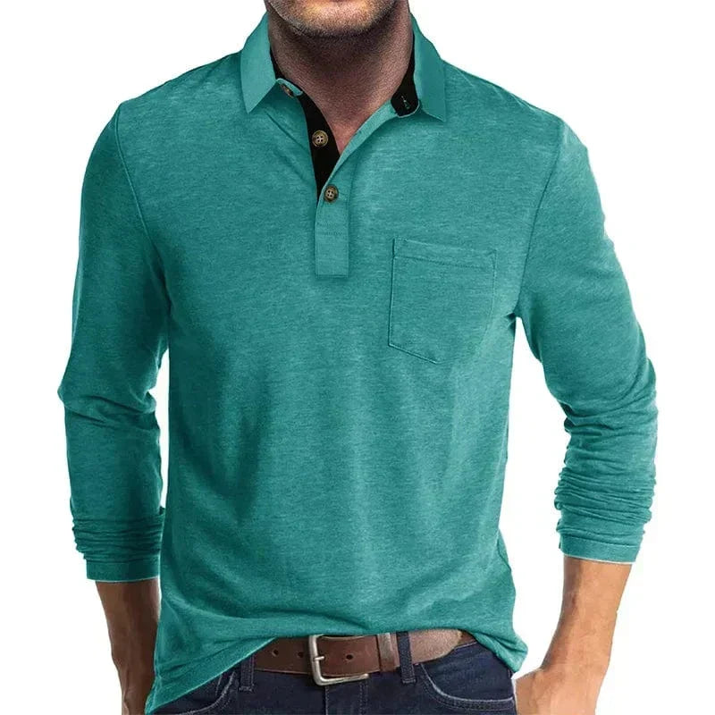 VALENTINI™ | Polo a maniche lunghe con tasca