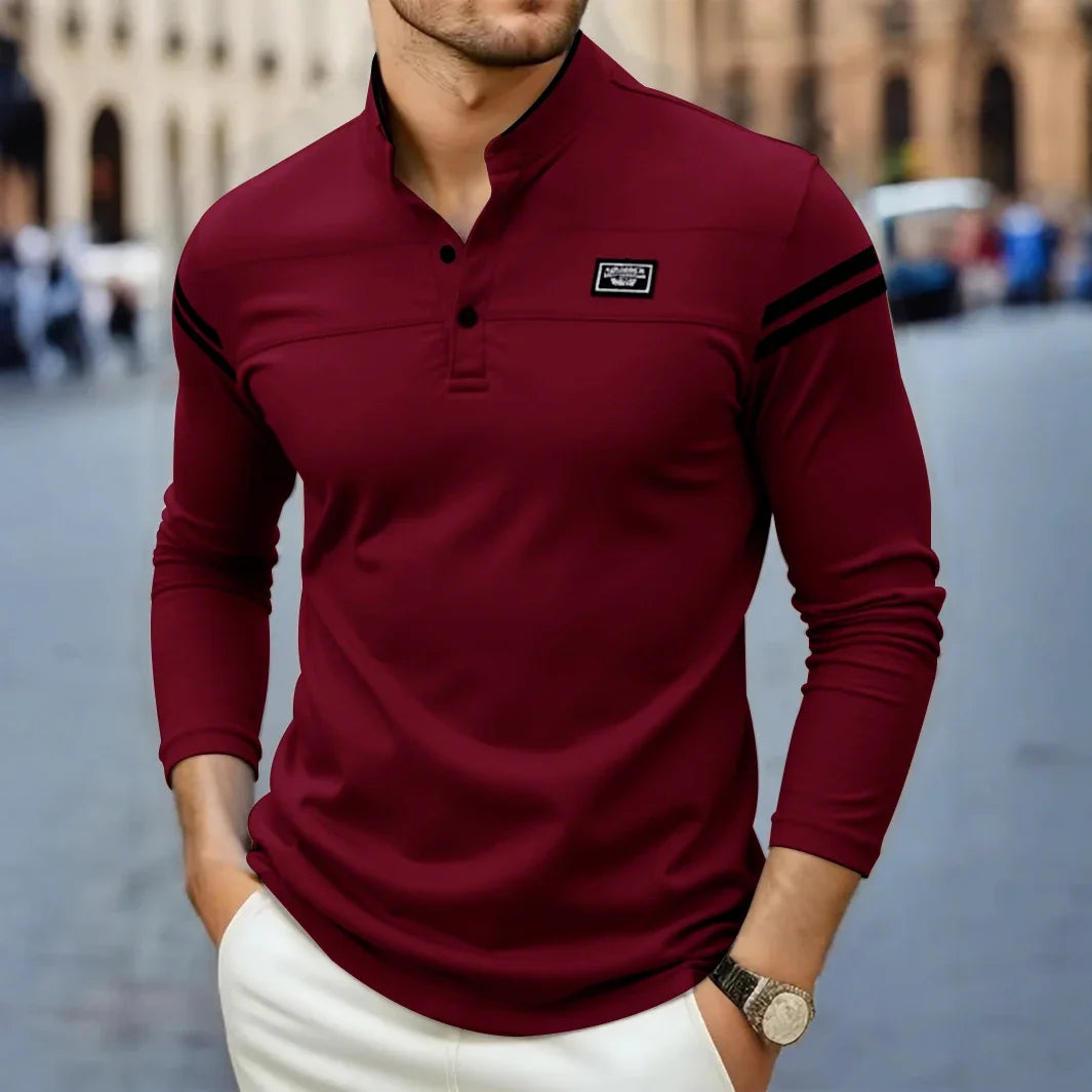 VALENTINI™ | Maglietta Henley a maniche lunghe