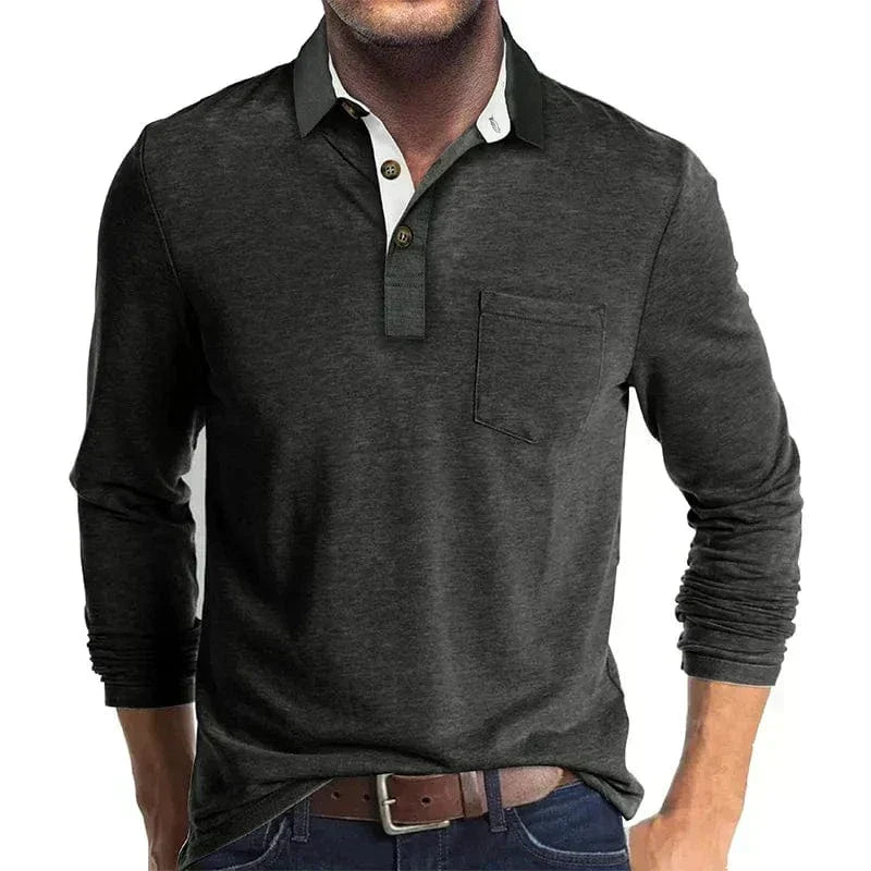 VALENTINI™ | Polo a maniche lunghe con tasca