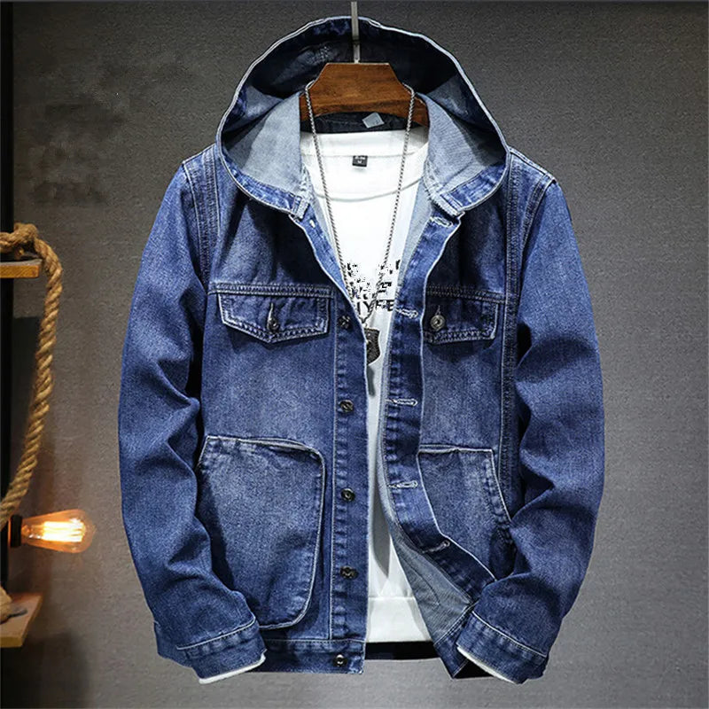 VALENTINI™ | Felpa con cappuccio in denim retrò