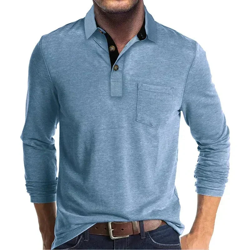 VALENTINI™ | Polo a maniche lunghe con tasca