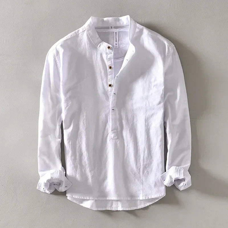VALENTINI™ | Camicia a maniche corte senza colletto