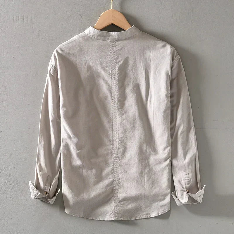 VALENTINI™ | Camicia a maniche corte senza colletto