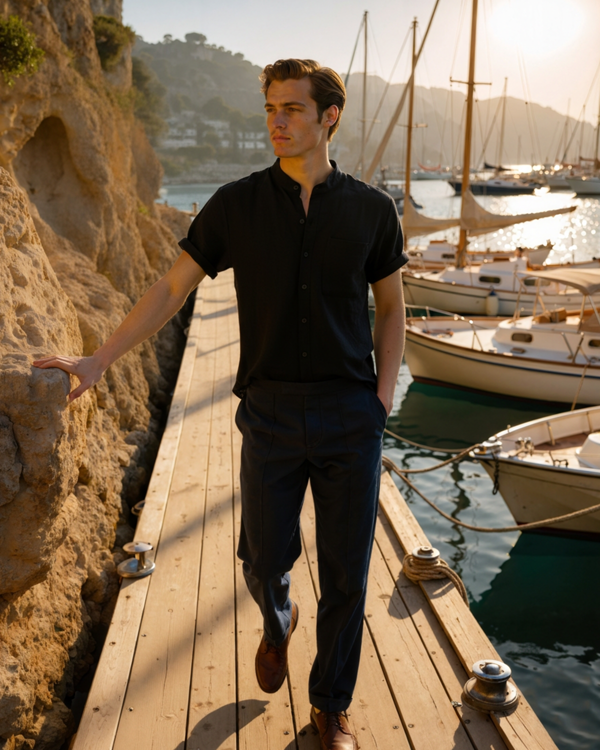 VALENTINI™ | Camicia con colletto mandarino