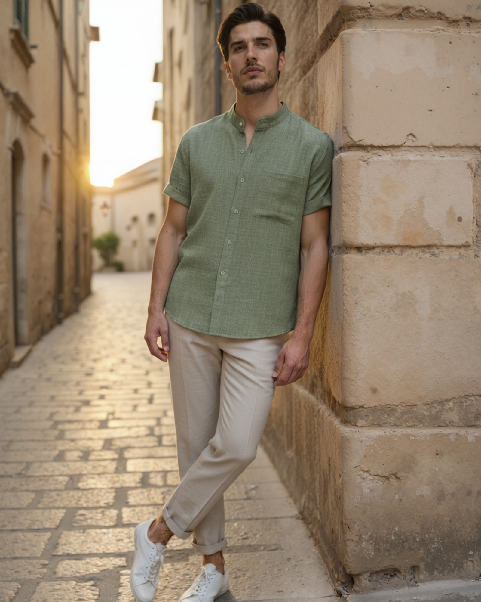 VALENTINI™ | Camicia con colletto mandarino