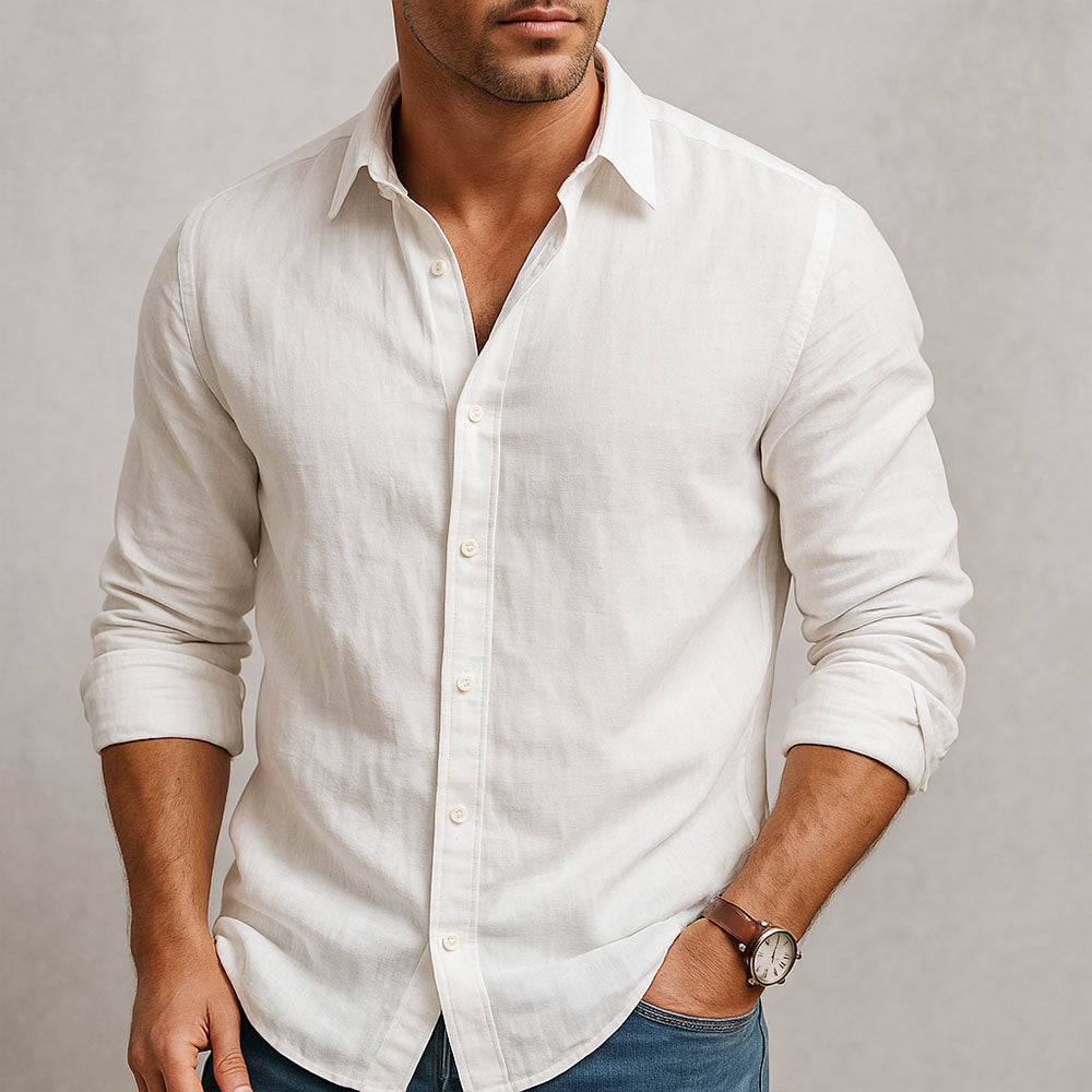 VALENTINI™ | Camicia leggera in misto cotone e lino