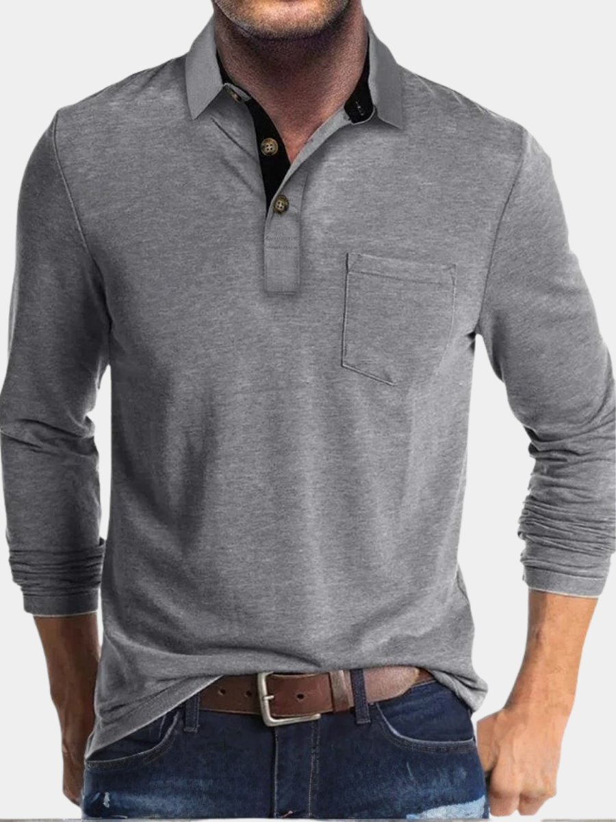 VALENTINI™ | Polo a maniche lunghe con tasca
