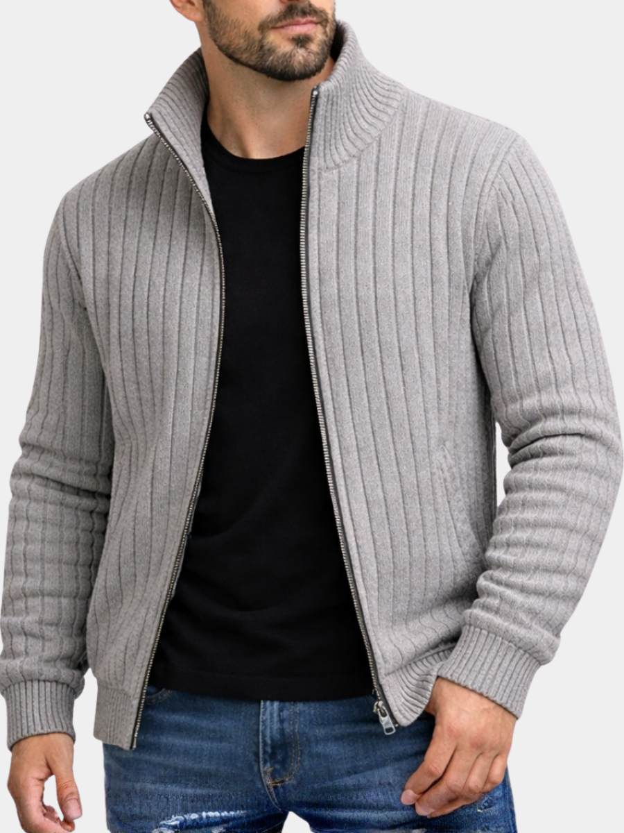 VALENTINI™ | Cardigan in maglia a coste con cerniera