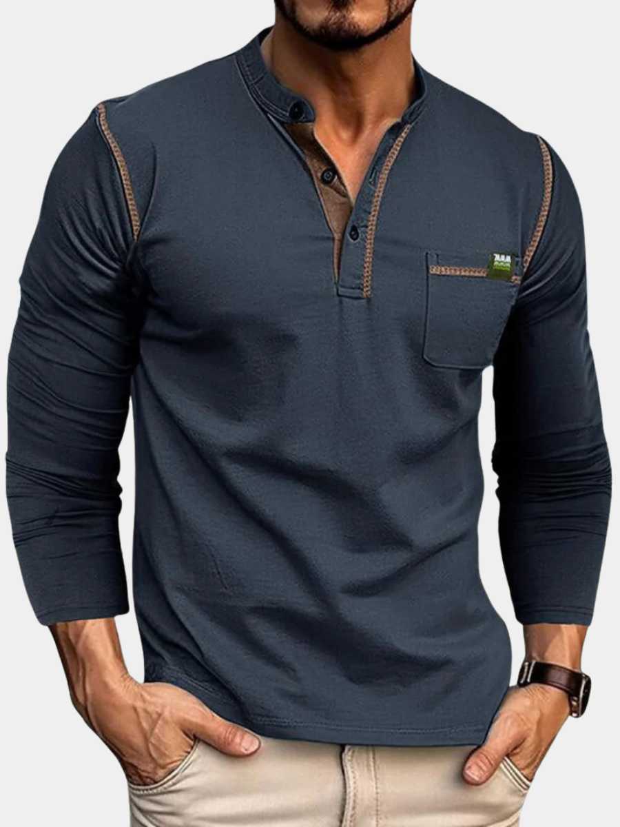 VALENTINI™ | Camicia a maniche lunghe con tasca
