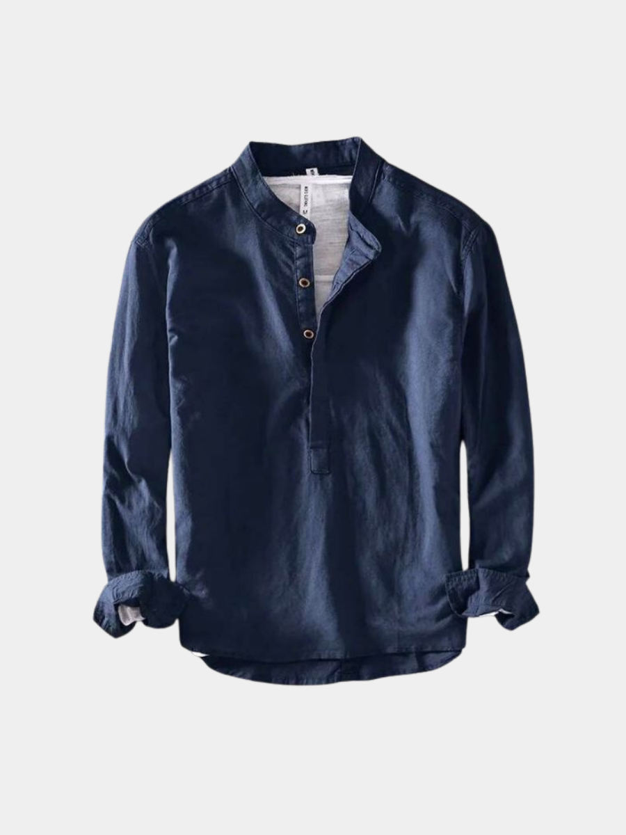 VALENTINI™ | Camicia a maniche corte senza colletto