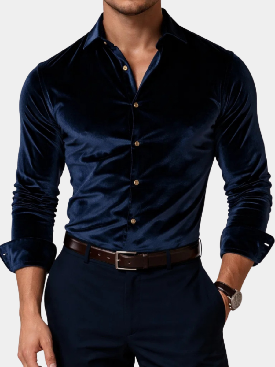 VALENTINI™ | Camicia in velluto a maniche lunghe