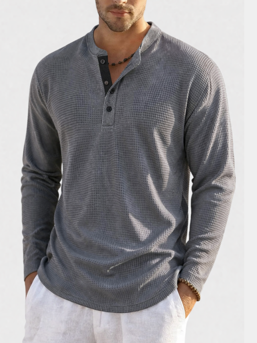 VALENTINI™ | Maglietta Henley a maglia a nido d'ape