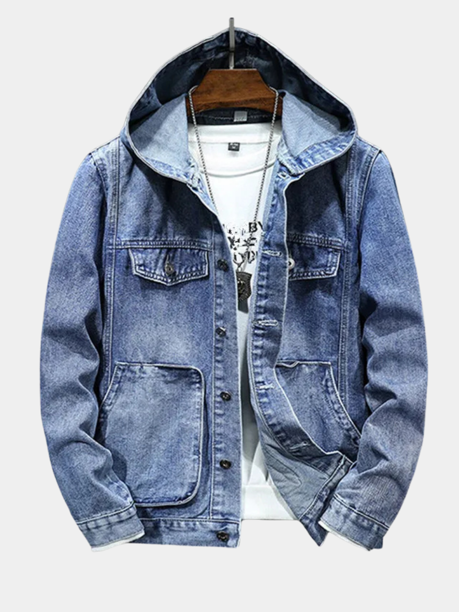 VALENTINI™ | Felpa con cappuccio in denim retrò