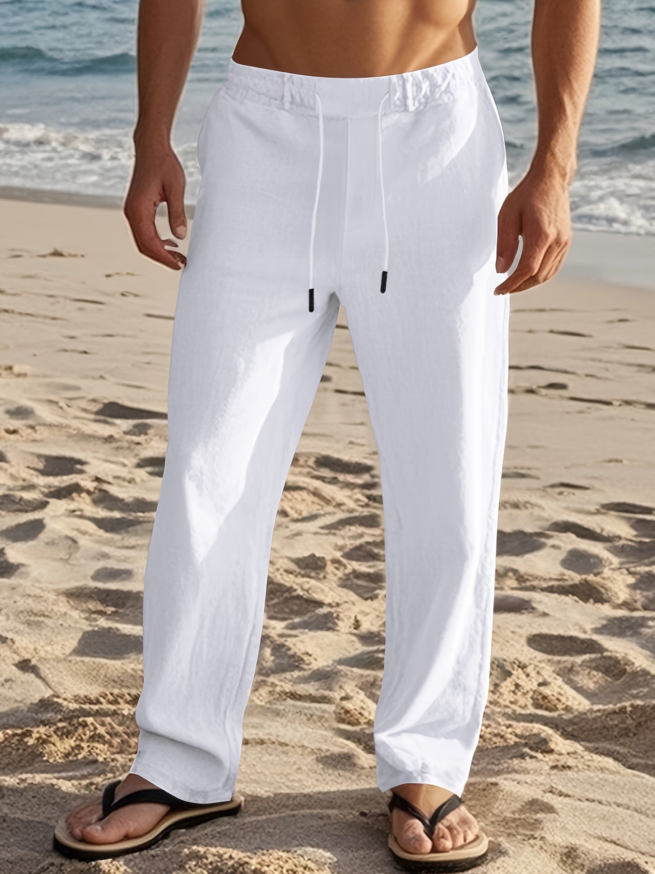 VALENTINI™ | Pantaloni in lino da uomo a vestibilità ampia