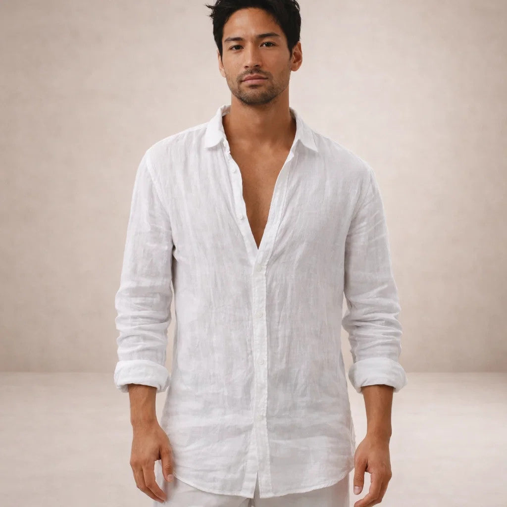 VALENTINI™ | Camicia in lino a maniche lunghe