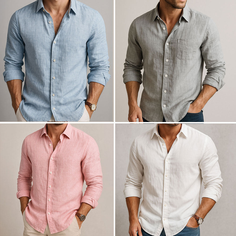 VALENTINI™ | Camicia leggera in misto cotone e lino