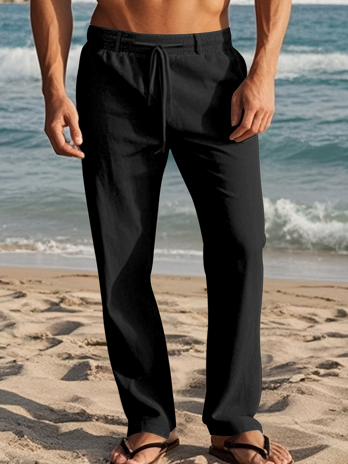 VALENTINI™ | Pantaloni in lino da uomo a vestibilità ampia