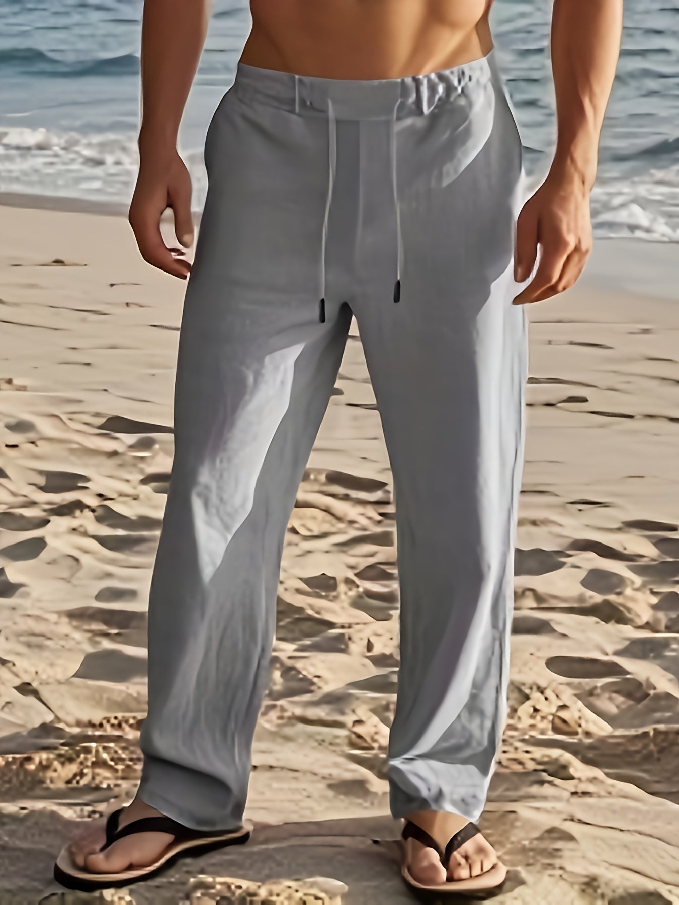 VALENTINI™ | Pantaloni in lino da uomo a vestibilità ampia