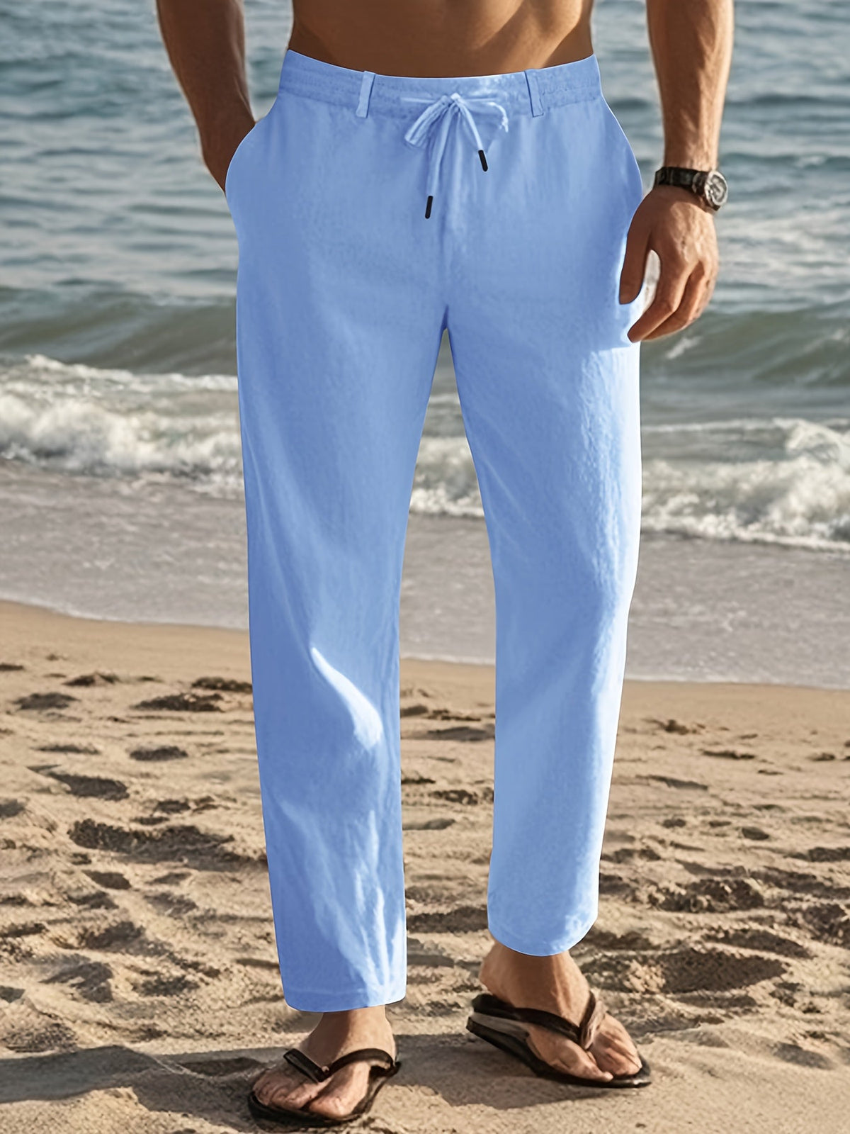 VALENTINI™ | Pantaloni in lino da uomo a vestibilità ampia