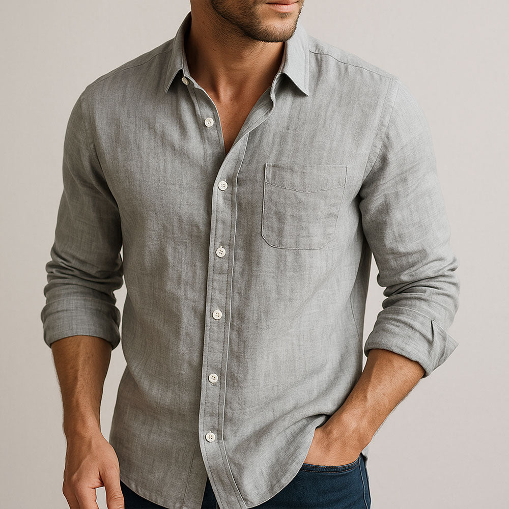 VALENTINI™ | Camicia leggera in misto cotone e lino