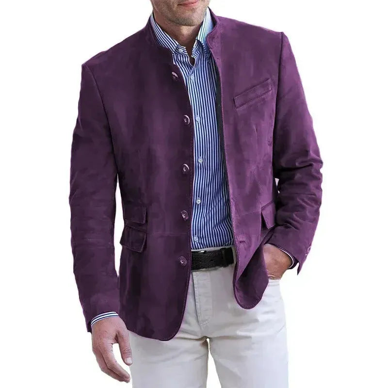 VALENTINI™ | Blazer in camoscio con colletto rialzato