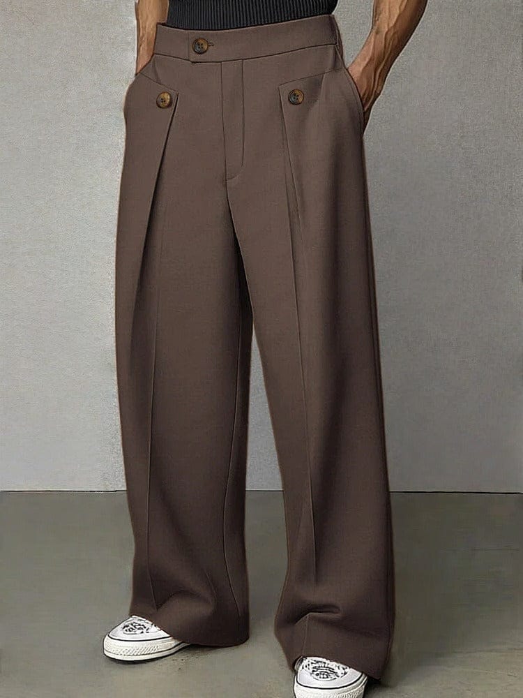VALENTINI™ | Pantaloni a pieghe con bottoni