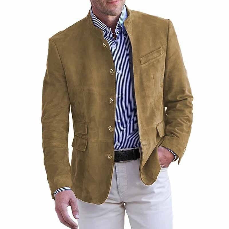 VALENTINI™ | Blazer in camoscio con colletto rialzato