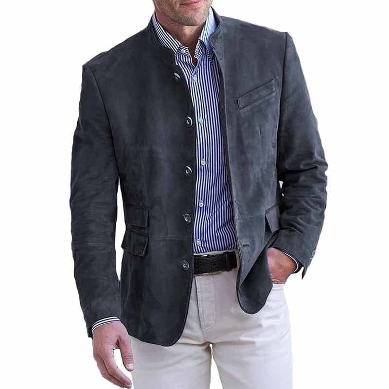 VALENTINI™ | Blazer in camoscio con colletto rialzato