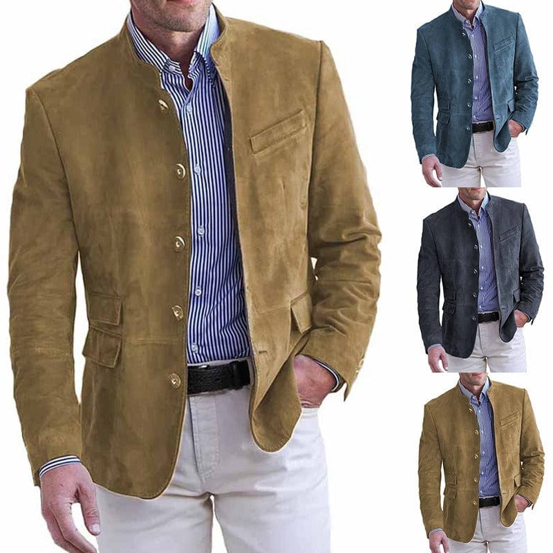 VALENTINI™ | Blazer in camoscio con colletto rialzato
