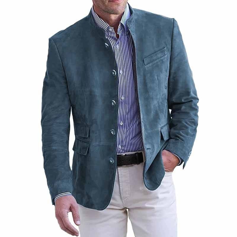 VALENTINI™ | Blazer in camoscio con colletto rialzato