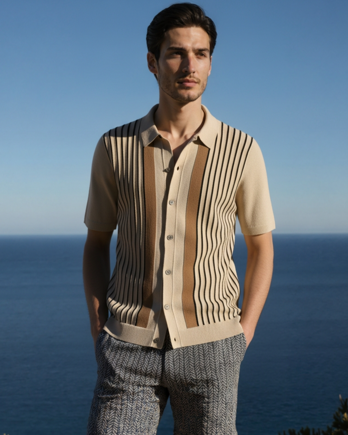 VALENTINI™ | POLO A RIGHE IN MAGLIA