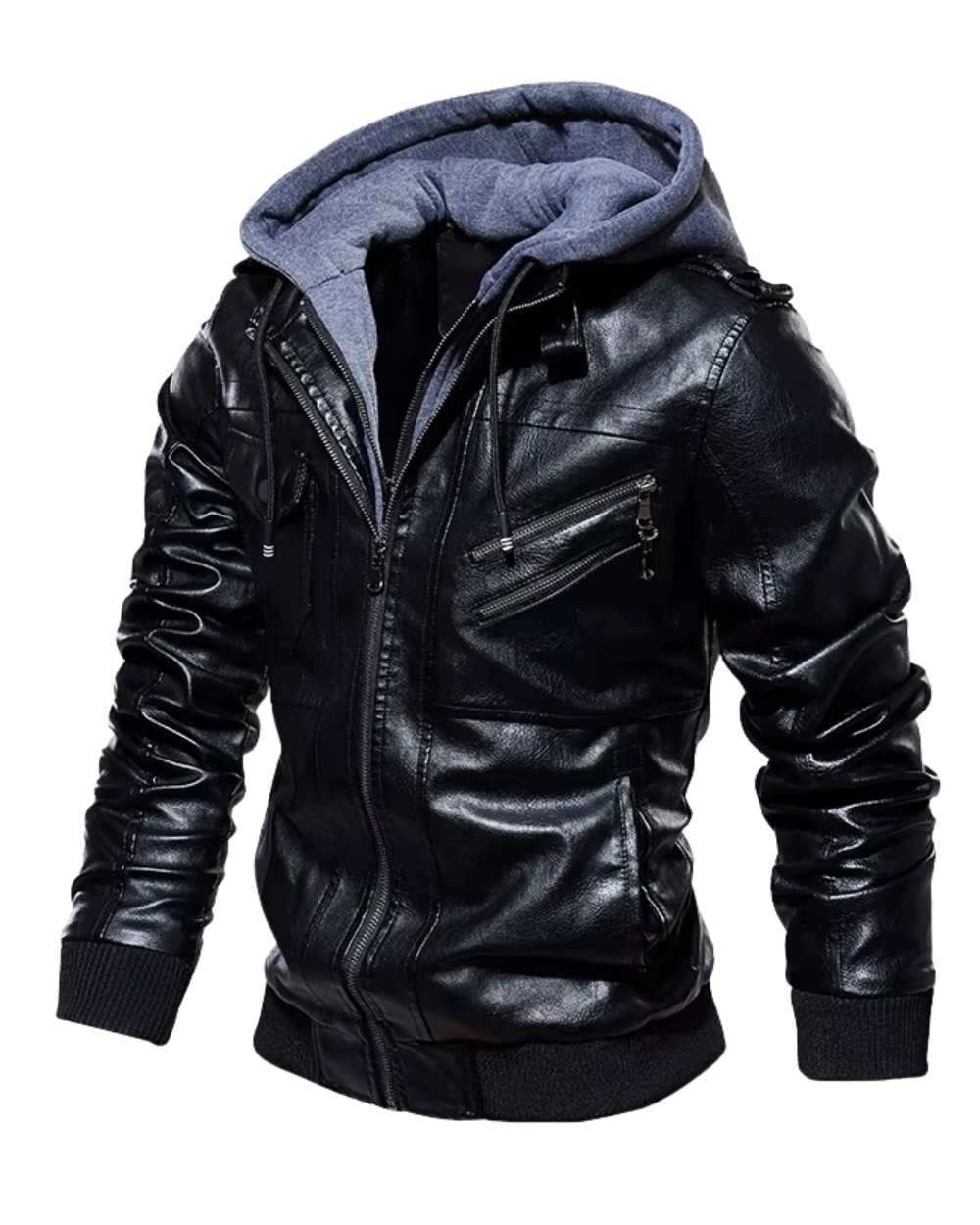 VALENTINI™ | Giacca in pelle con cappuccio